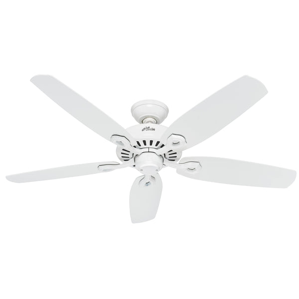 Hunter Builder Elite Energy Star 52" Ceiling Fan - Snow White - Snow White Blades